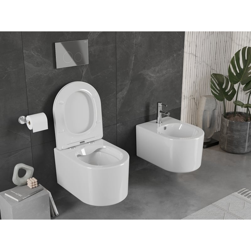 Mexen Sofia miska wc Rimless z deską wolnoopadającą slim, duroplast, biała połysk - 30540400