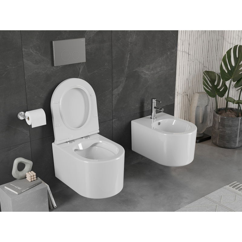 Mexen Sofia miska wc Rimless z deską wolnoopadającą slim, duroplast, biała połysk - 30540500