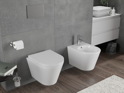 Mexen Rico miska wc Rimless Tornado z deską wolnoopadającą twarda, duroplast, biała połysk - 30720200T