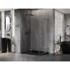 Mexen Lunar kabina prysznicowa półokrągła uchylna lewa 90 x 80 cm, transparent, gun metal - 833-090L-080P-95-00