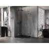 Mexen Lunar kabina prysznicowa półokrągła uchylna 90 x 90 cm, transparent, gun metal - 833-090L-090P-95-00