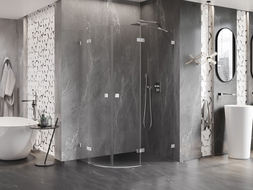 Mexen Lunar kabina prysznicowa półokrągła uchylna prawa 80 x 70 cm, transparent, chrom - 833-080P-070L-01-00