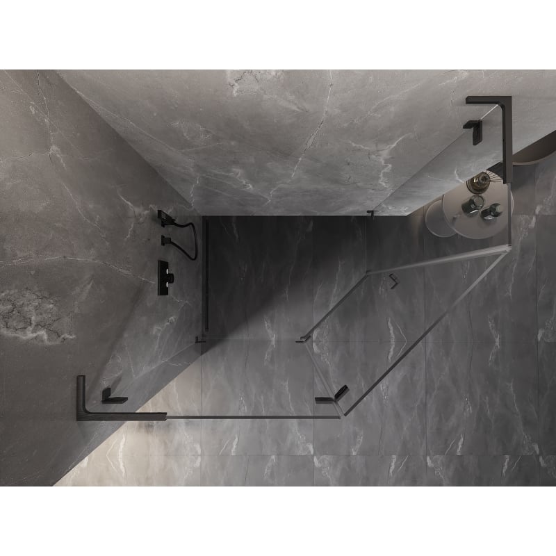 Mexen Lunar L kabina prysznicowa pięciokątna uchylna lewa 100x90 cm, transparent, gun gray szczotkowany - 831L-100L-090P-66-00-L