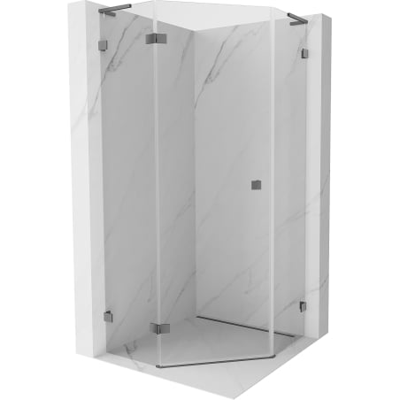 Mexen Lunar L kabina prysznicowa pięciokątna uchylna lewa 80 x 80 cm, transparent, gun metal - 831L-080L-080P-95-00-L