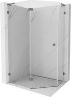 Mexen Lunar L kabina prysznicowa pięciokątna uchylna lewa 90 x 80 cm, transparent, gun metal - 831L-090L-080P-95-00-L