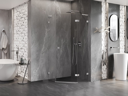 Mexen Lunar L kabina prysznicowa pięciokątna uchylna prawa 90 x 90 cm, transparent, chrom - 831L-090P-090L-01-00-P