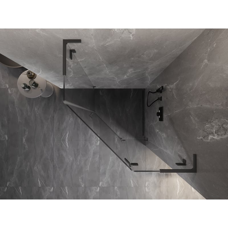 Mexen Lunar L kabina prysznicowa pięciokątna uchylna prawa 80 x 80 cm, transparent, gun metal - 831L-080P-080L-95-00-P