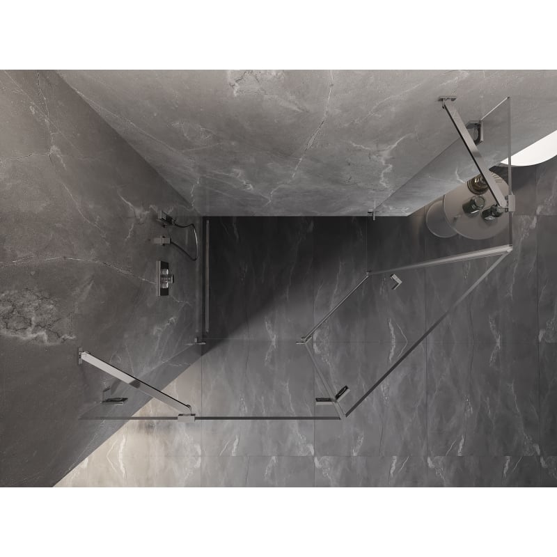 Mexen Lunar kabina prysznicowa pięciokątna uchylna lewa 90 x 80 cm, transparent, chrom - 831-090L-080P-01-00-L