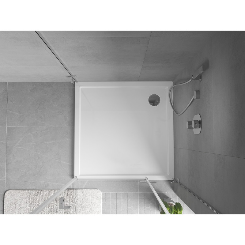 Mexen Flow brodzik kwadratowy slim 90 x 90 cm, biały połysk - 46S109090