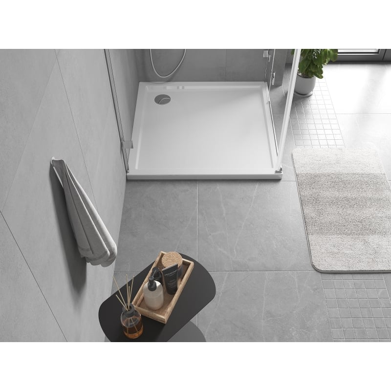 Mexen Flow brodzik kwadratowy slim 95 x 95 cm, biały połysk - 46S109595