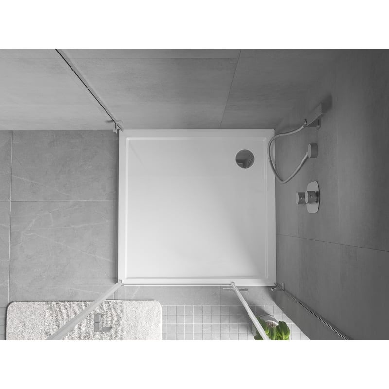 Mexen Flow brodzik kwadratowy slim 100 x 100 cm, biały połysk - 46S101010