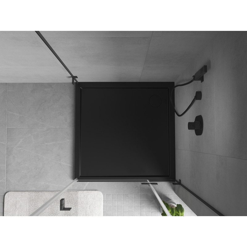 Mexen Flow brodzik kwadratowy slim 70 x 70 cm, czarny mat - 46S707070
