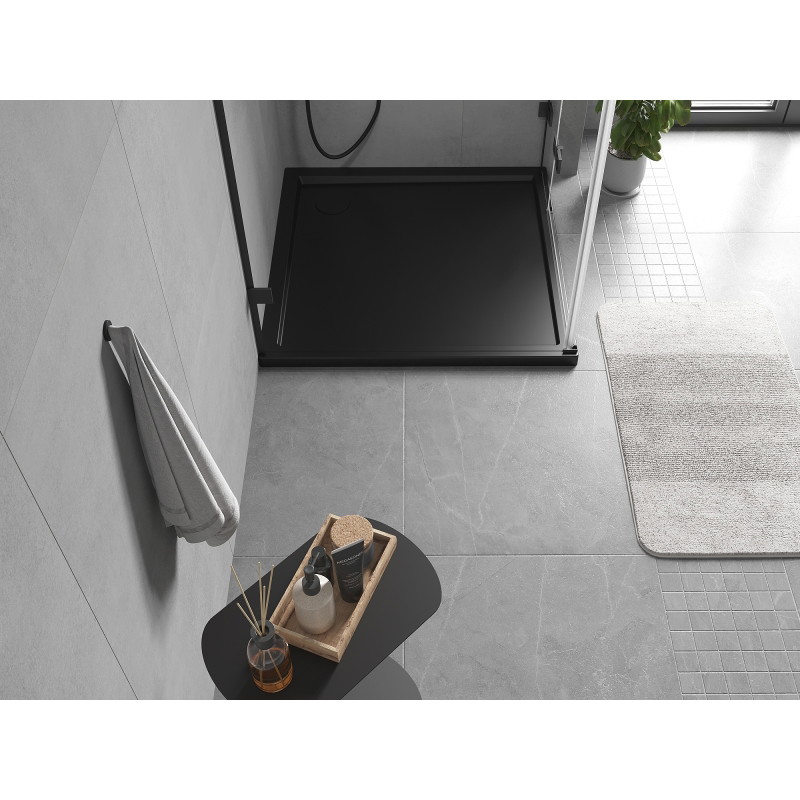 Mexen Flow brodzik kwadratowy slim 75 x 75 cm, czarny mat - 46S707575
