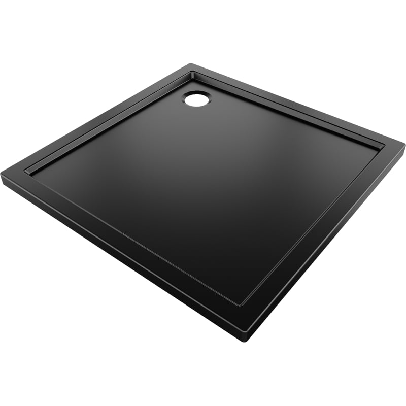 Mexen Flow brodzik kwadratowy slim 100 x 100 cm, czarny mat - 46S701010