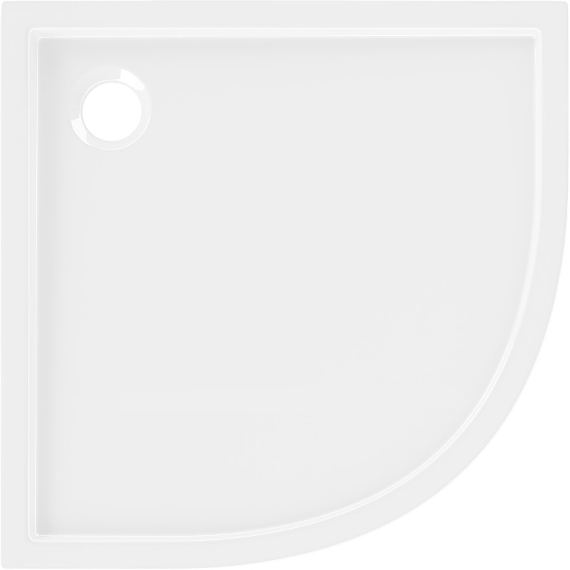 Mexen Flow brodzik półokrągły slim 80 x 80 cm, biały połysk - 46Q108080