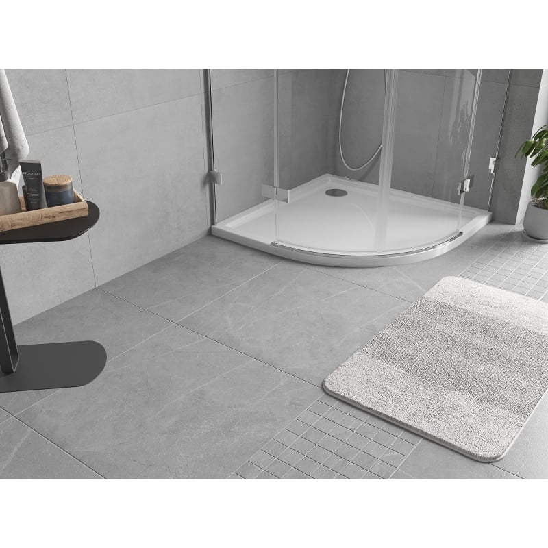 Mexen Flow brodzik półokrągły slim 80 x 80 cm, biały połysk - 46Q108080