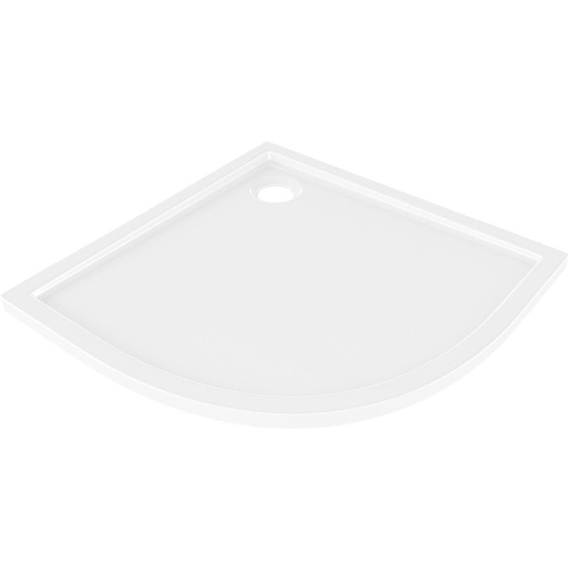 Mexen Flow brodzik półokrągły slim 80 x 80 cm, biały połysk - 46Q108080