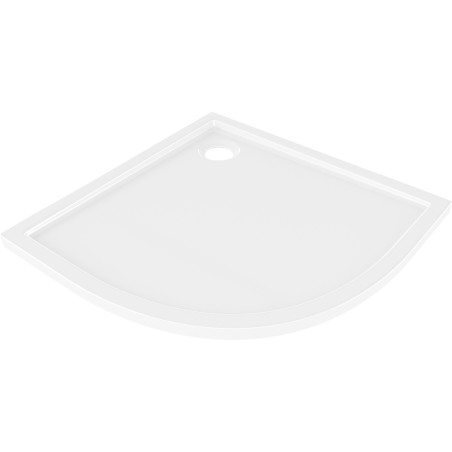 Mexen Flow brodzik półokrągły slim 80 x 80 cm, biały połysk - 46Q108080