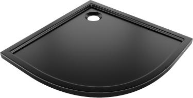 Mexen Flow brodzik półokrągły slim 100 x 100 cm, czarny mat - 46Q701010