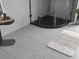 Mexen Flow brodzik półokrągły slim 100 x 100 cm, czarny mat - 46Q701010