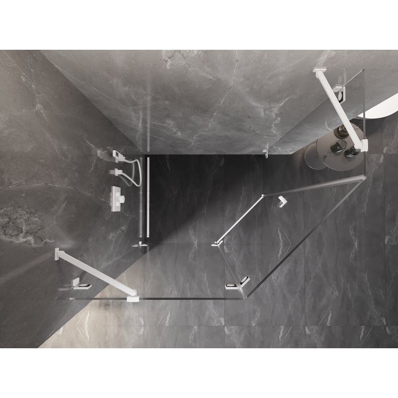 Mexen Lunar kabina prysznicowa pięciokątna uchylna lewa 100 x 90 cm, transparent, biała - 831-100L-090P-20-00-L