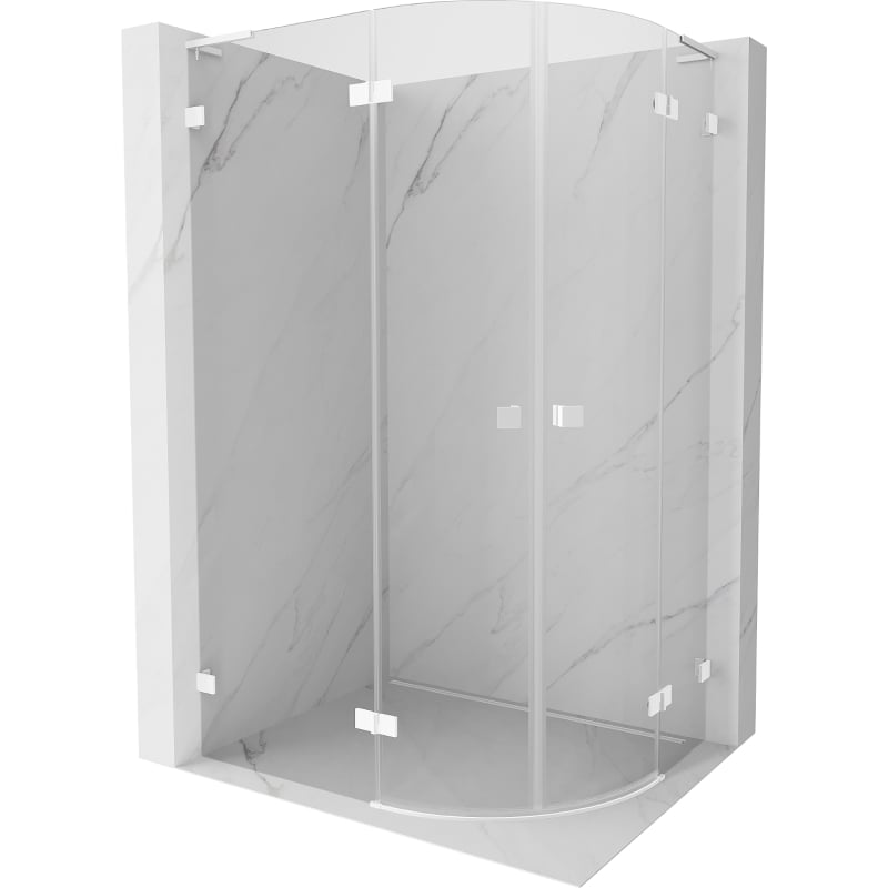 Mexen Lunar L kabina prysznicowa półokrągła uchylna lewa 100 x 90 cm, transparent, biała - 833L-100L-090P-20-00