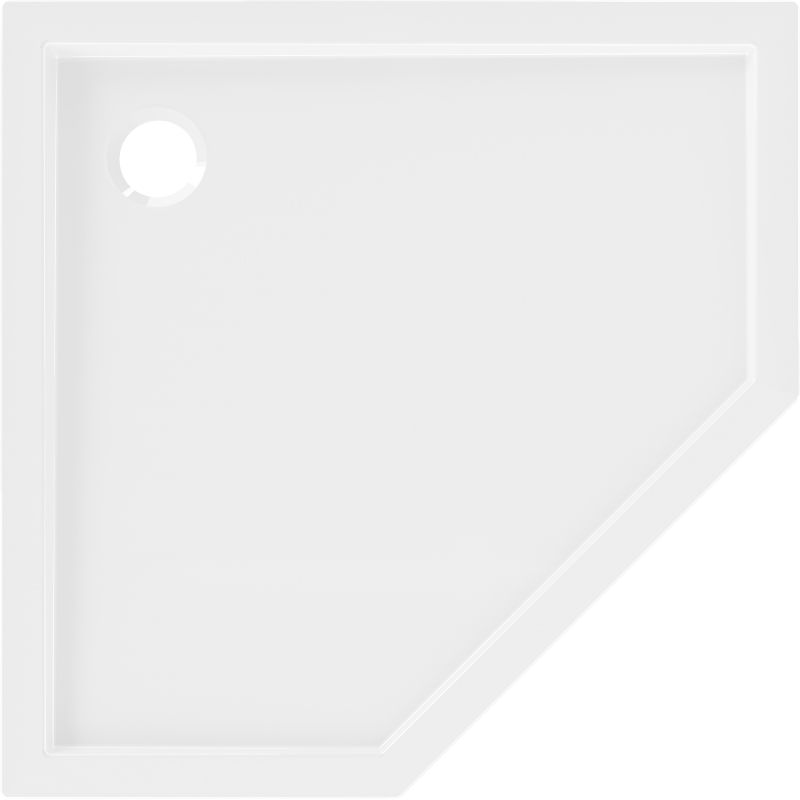 Mexen Flow brodzik pięciokątny slim 80 x 80 cm, biały połysk - 46P108080