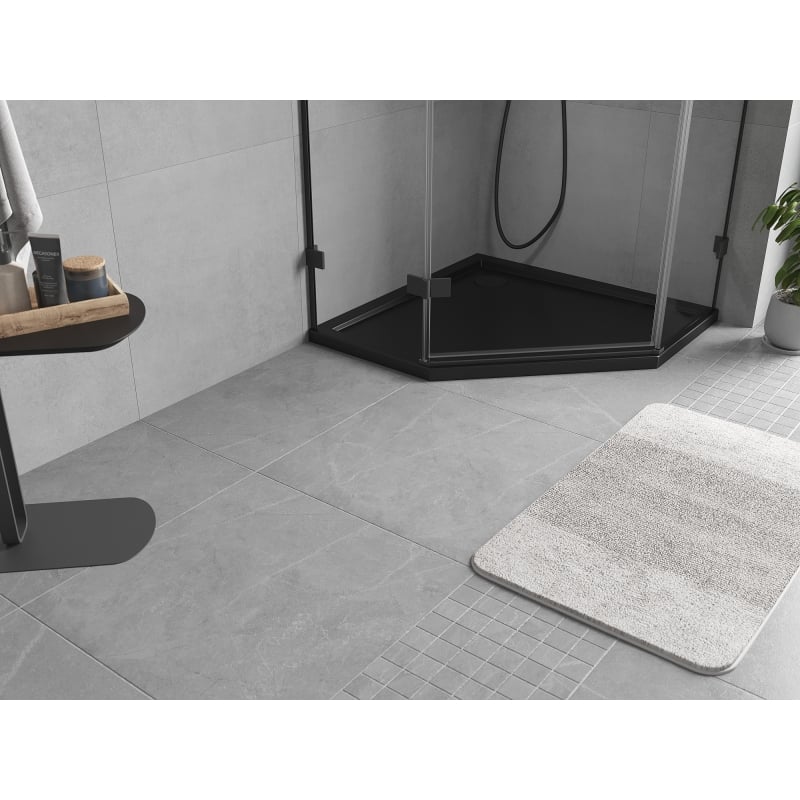Mexen Flow brodzik pięciokątny slim 90 x 90 cm, czarny mat - 46P709090