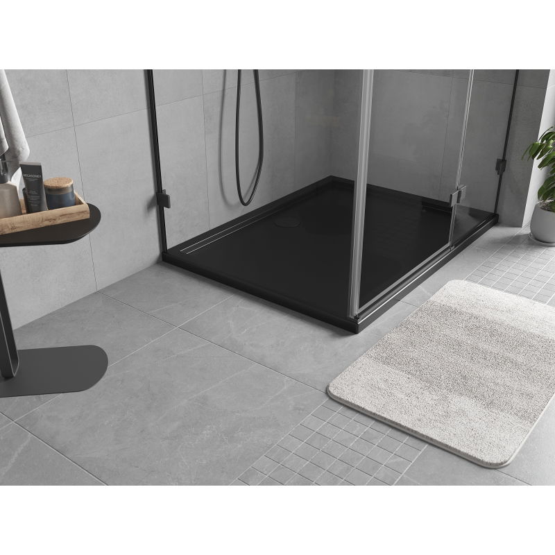 Mexen Flow brodzik prostokątny slim 70 x 80 cm, czarny mat - 46R707080