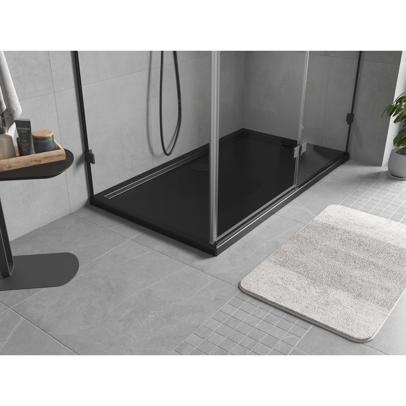 Mexen Flow brodzik prostokątny slim 140 x 80 cm, czarny mat - 46R708014