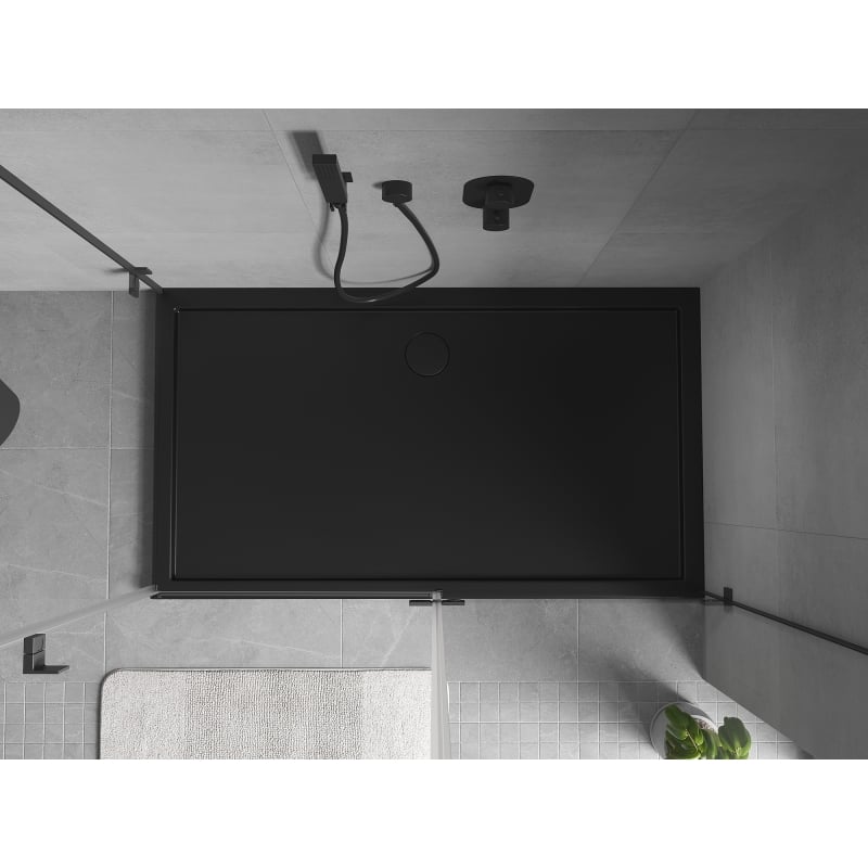 Mexen Flow brodzik prostokątny slim 140 x 80 cm, czarny mat - 46R708014