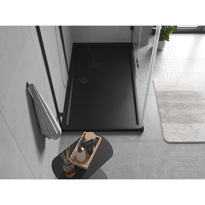 Mexen Flow brodzik prostokątny slim 160 x 100 cm, czarny mat - 46R701016