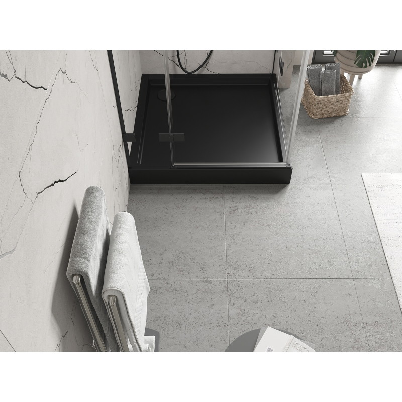 Mexen Flow+ brodzik kwadratowy 80 x 80 cm, czarny mat - 46S708080H