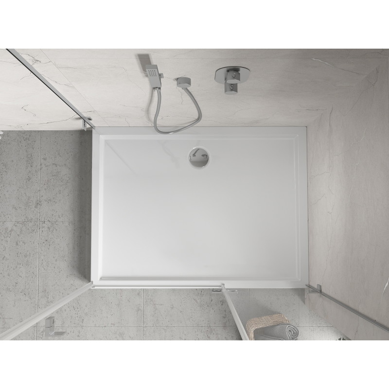 Mexen Flow+ brodzik prostokątny 70 x 100 cm, biały połysk - 46R107010H