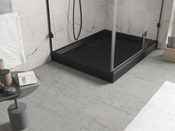 Mexen Flow+ brodzik prostokątny 70 x 90 cm, czarny mat - 46R707090H