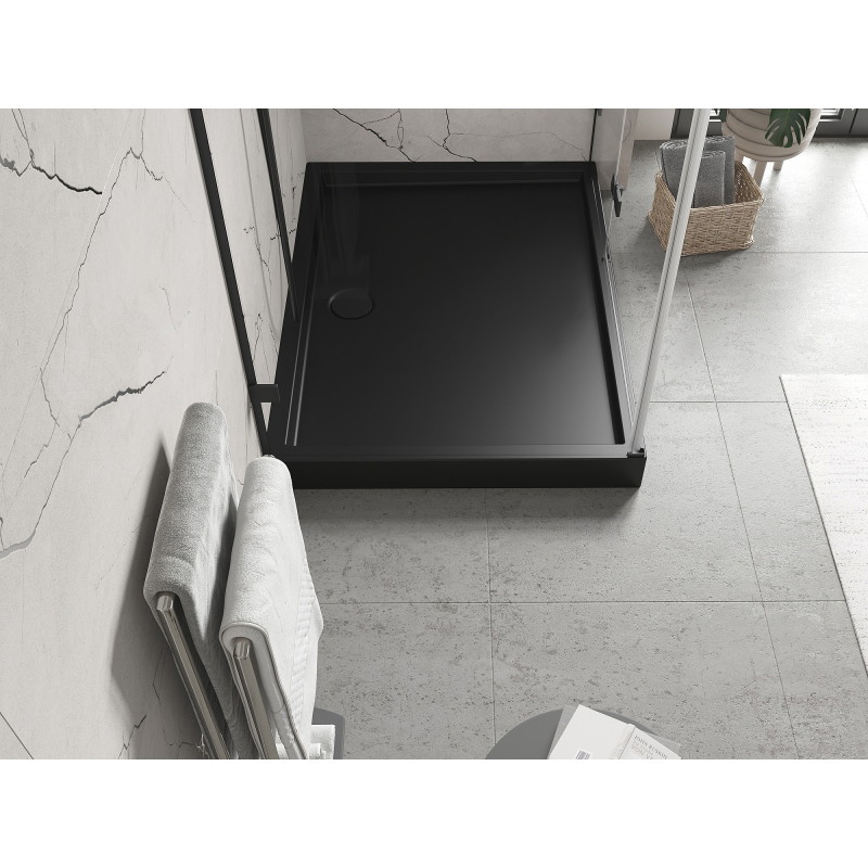 Mexen Flow+ brodzik prostokątny 80 x 90 cm, czarny mat - 46R708090H
