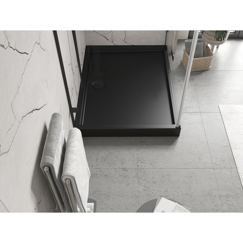 Mexen Flow+ brodzik prostokątny 80 x 100 cm, czarny mat - 46R708010H