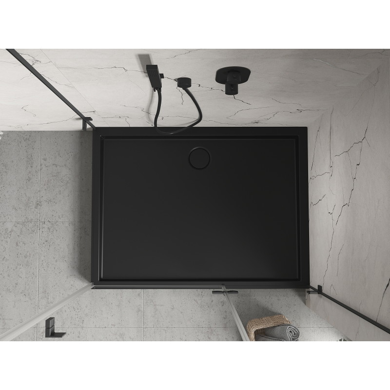 Mexen Flow+ brodzik prostokątny 80 x 120 cm, czarny mat - 46R708012H