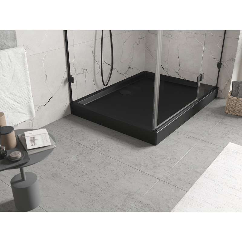 Mexen Flow+ brodzik prostokątny 90 x 100 cm, czarny mat - 46R709010H