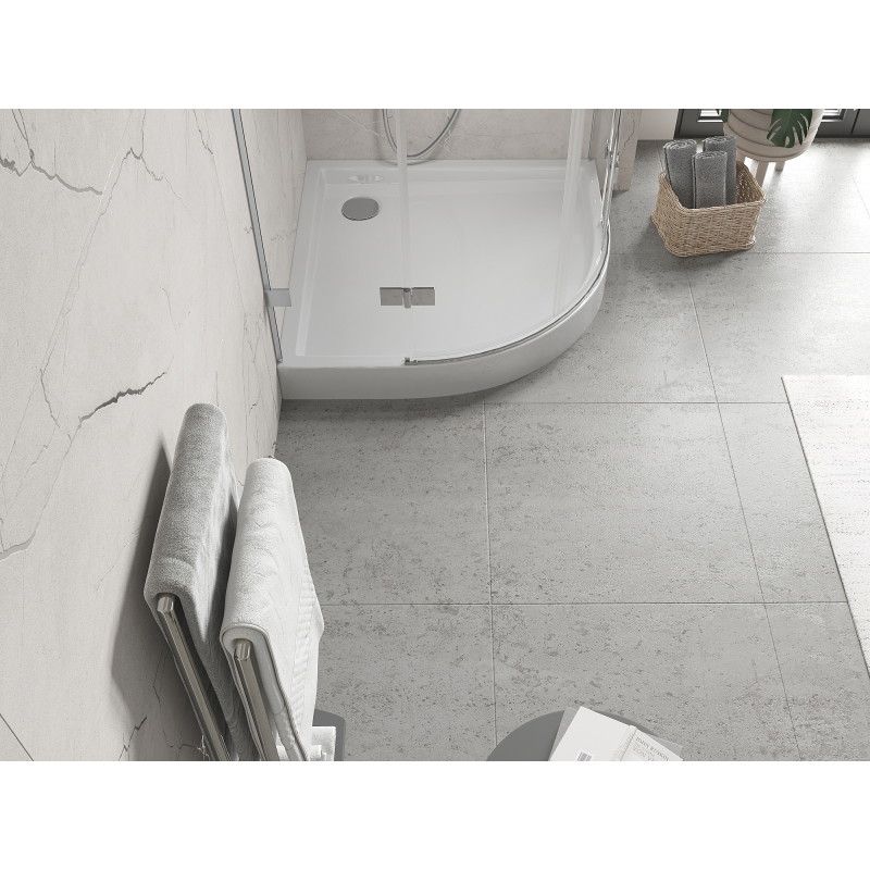Mexen Flow+ brodzik półokrągły 90 x 90 cm, biały połysk - 46Q109090H