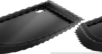 Mexen Flow+ brodzik półokrągły 80 x 80 cm, czarny mat - 46Q708080H