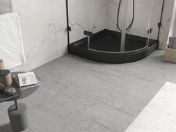 Mexen Flow+ brodzik półokrągły 80 x 80 cm, czarny mat - 46Q708080H