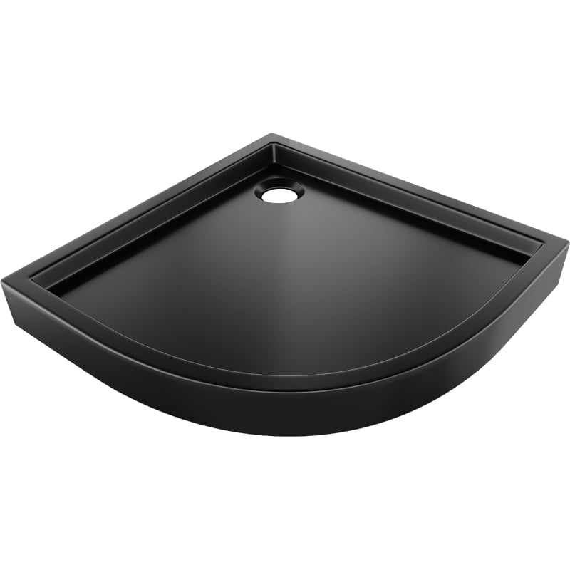 Mexen Flow+ brodzik półokrągły 100 x 100 cm, czarny mat - 46Q701010H