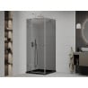 Mexen Roma kabina prysznicowa uchylna 80 x 80 cm, grafit, chrom + brodzik Flat, czarny - 854-080-080-01-40-4070