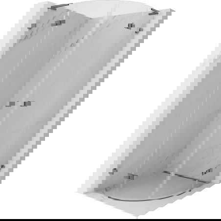 Mexen Lunar L kabina prysznicowa półokrągła uchylna 80 x 80 cm, transparent, gun metal - 833L-080L-080P-95-00