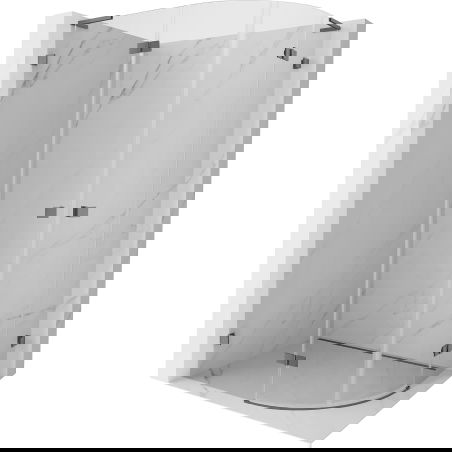 Mexen Lunar L kabina prysznicowa półokrągła uchylna lewa 90 x 70 cm, transparent, gun metal - 833L-090L-070P-95-00