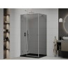 Mexen Roma kabina prysznicowa uchylna 100 x 90 cm, grafit, chrom + brodzik Flat, czarny - 854-100-090-01-40-4070