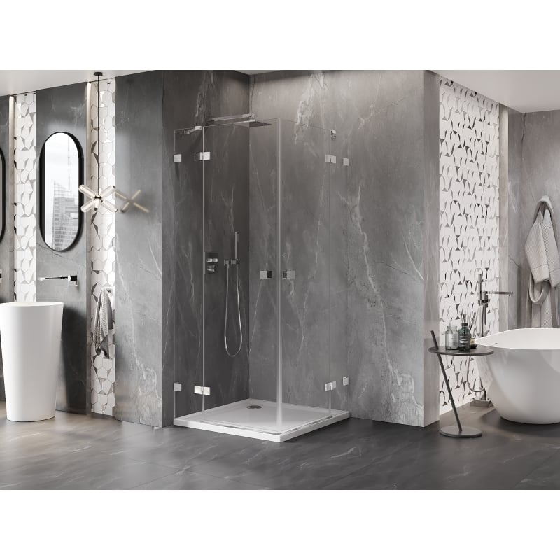 Mexen Lunar Duo kabina prysznicowa uchylna 70 x 70 cm, transparent, chrom - 834-070L-070P-01-00
