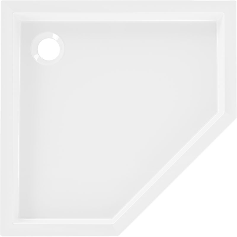 Mexen Flow+ brodzik pięciokątny 80 x 80 cm, biały połysk - 46P108080H