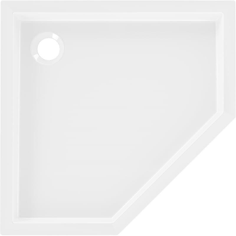 Mexen Flow+ brodzik pięciokątny 90 x 90 cm, biały połysk - 46P109090H